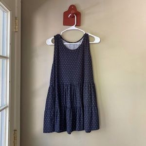 Staccato Navy & White Star Printed Ruffle Tank M